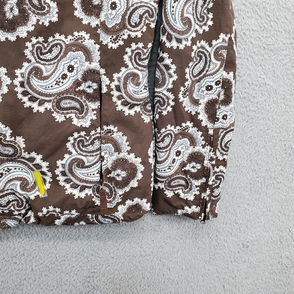 Burton Women's Hooded Snowboard Ski Jacket Size Medium Brown Paisley - Picture 7 of 13